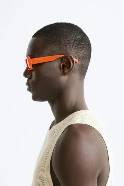 ZARA Acessórios^ÓCULOS DE SOL RETANGULARES Laranja