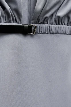 ZARA Vestidos^DRAPED DRESS WITH BELT Petróleo