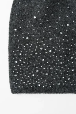 ZARA Winter Layersnew|Acessórios / Bijuteria^GORRO BEANIE COM STRASS Cinzento-antracite