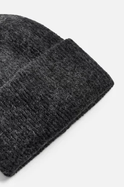 ZARA Vestuário De Inverno|Acessórios^GORRO DE MALHA COM ALPACA Azul-médio