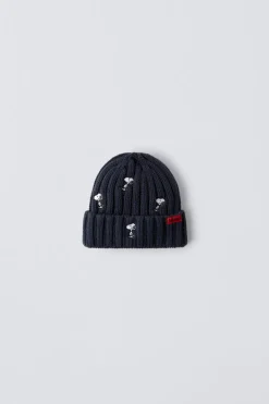 GORRO DE MALHA COM BORDADOS SNOOPY PEANUTS™-ZARA Sale