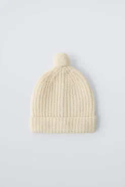 GORRO DE MALHA COM POMPOM-ZARA Best Sale