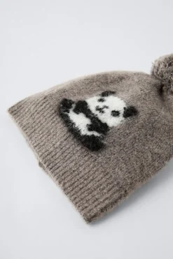 GORRO DE MALHA URSINHO PANDA COM POMPOM-ZARA Discount