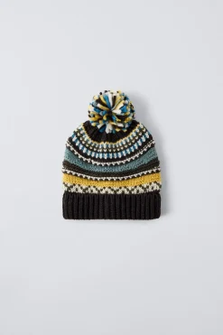 GORRO MALHA JACQUARD POMPOM-ZARA Shop