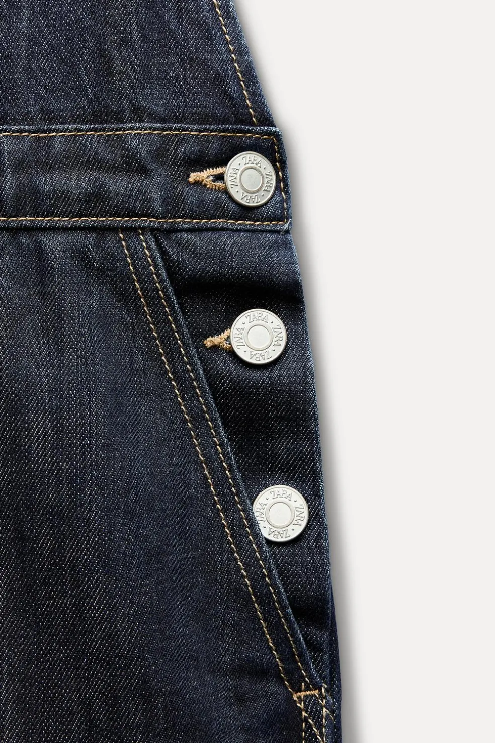 ZARA Vestidos^JARDINEIRAS COMPRIDAS EM GANGA TRF Índigo-escuro