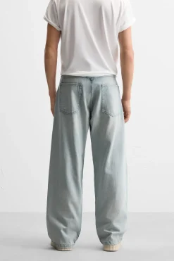ZARA Calças De Ganga^JEANS BAGGY FIT Azul-claro