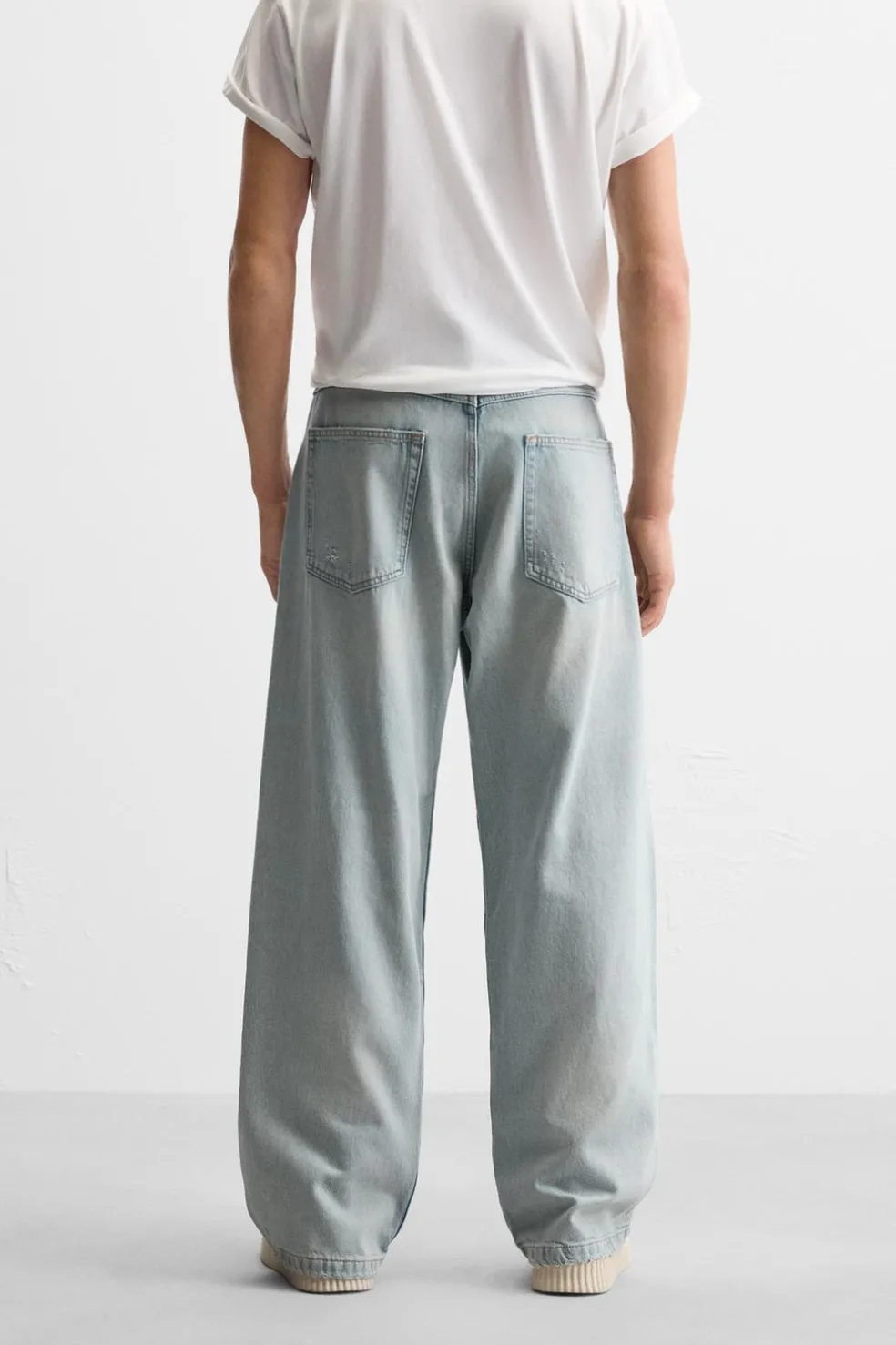 ZARA Calças De Ganga^JEANS BAGGY FIT Azul-claro