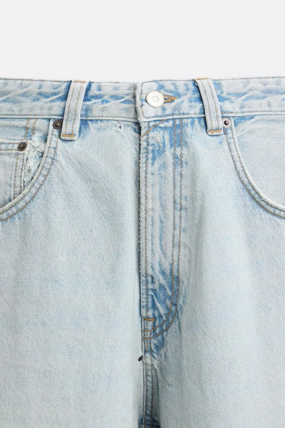 ZARA Calças De Ganga^JEANS BAGGY FIT Azul-claro