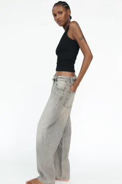 ZARA Jeans^JEANS TAILORED FIT BALLOON CINTURA MÉDIA Cinzento-médio