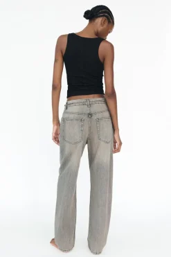 ZARA Jeans^JEANS TAILORED FIT BALLOON CINTURA MÉDIA Cinzento-médio
