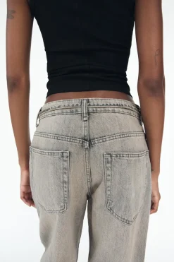 ZARA Jeans^JEANS TAILORED FIT BALLOON CINTURA MÉDIA Cinzento-médio