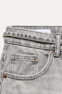 ZARA Jeans^JEANS TAILORED FIT BALLOON CINTURA MÉDIA Cinzento-médio