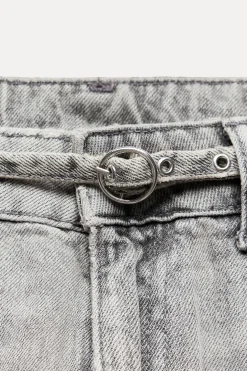 ZARA Jeans^JEANS TAILORED FIT BALLOON CINTURA MÉDIA Cinzento-médio