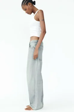 ZARA Jeans^JEANS TRF BAGGY BALLOON CINTURA MÉDIA Azul-claro