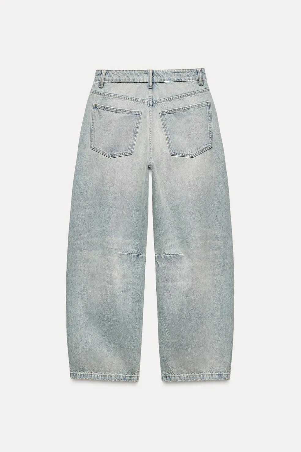 ZARA Jeans^JEANS TRF BAGGY BALLOON CINTURA MÉDIA Azul-claro