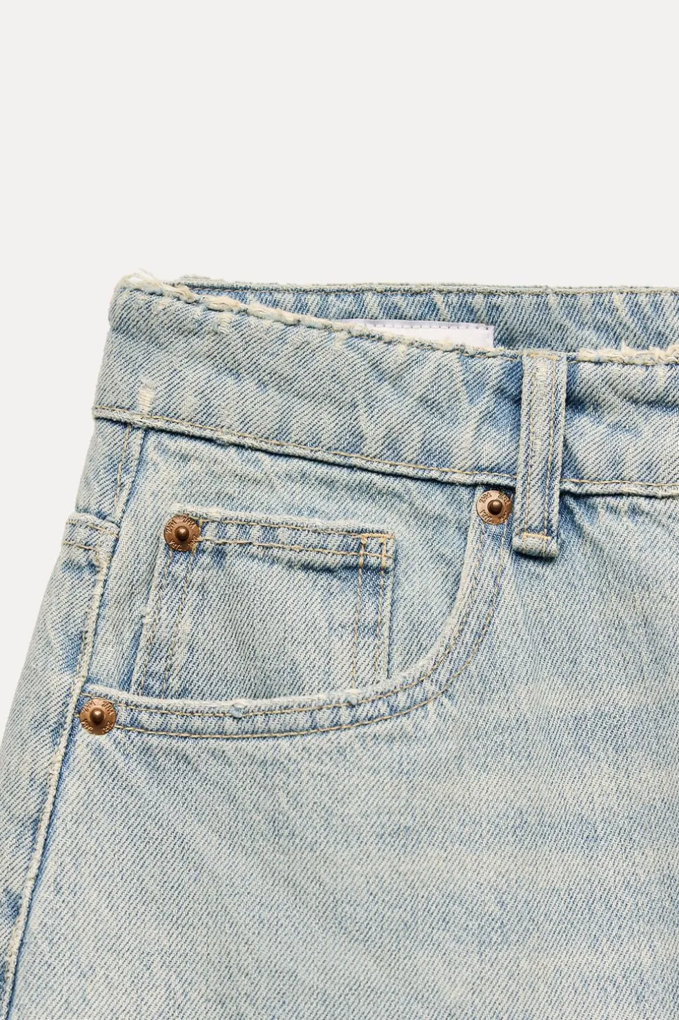 ZARA Jeans^JEANS TRF BAGGY BALLOON CINTURA MÉDIA Azul-claro