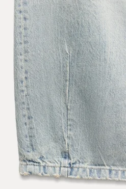 ZARA Jeans^JEANS TRF BAGGY BALLOON CINTURA MÉDIA Azul-claro