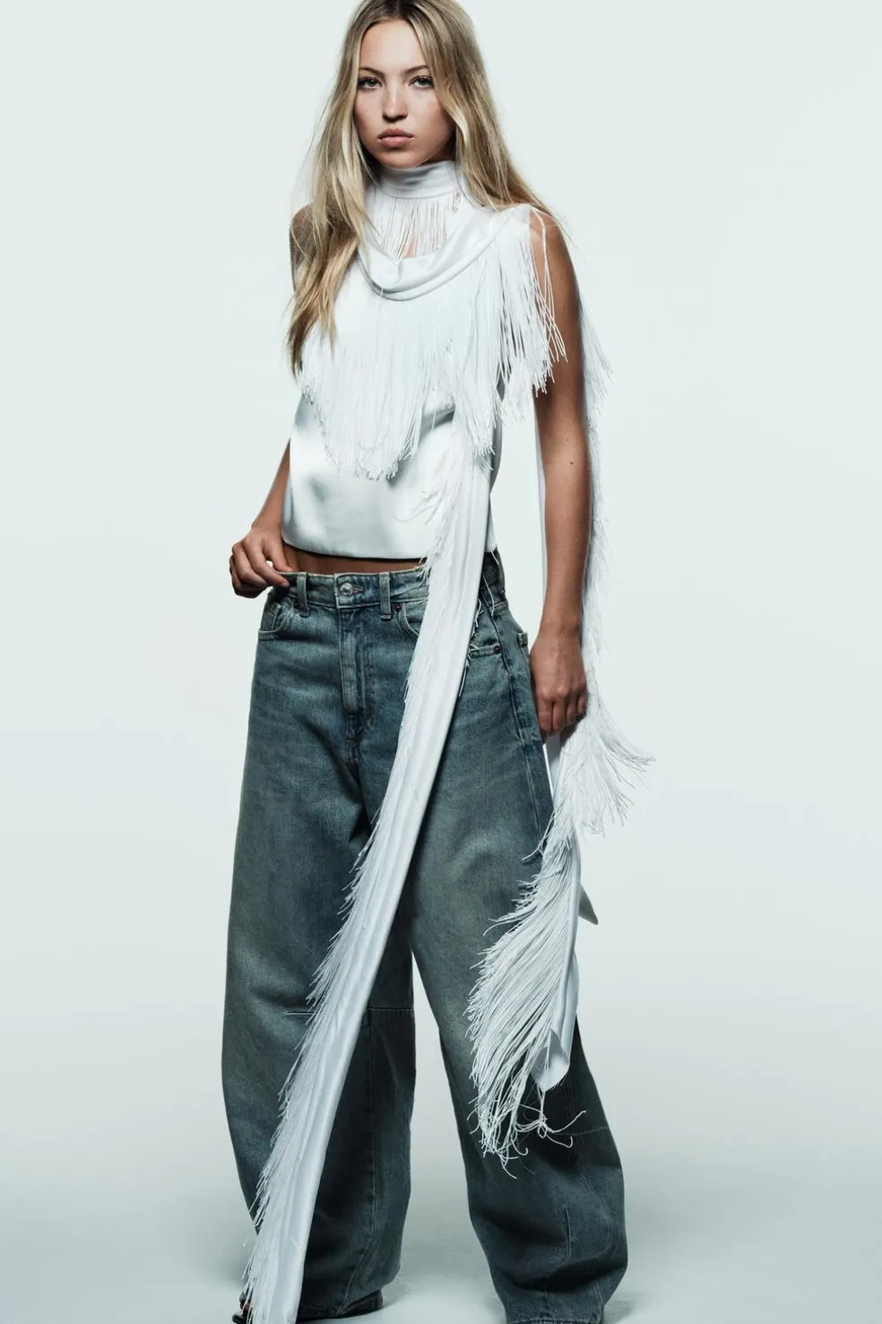 ZARA Jeans^JEANS TRF BAGGY BALLOON DE CINTURA MÉDIA Índigo