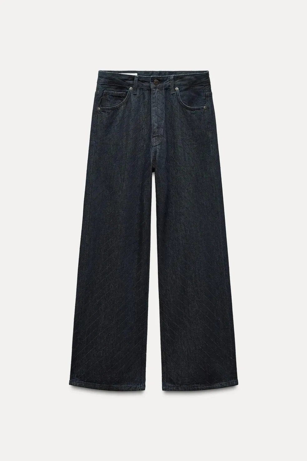 ZARA Jeans^JEANS TRF BAGGY BRILHO CINTURA SUBIDA Índigo-escuro