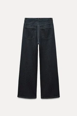 ZARA Jeans^JEANS TRF BAGGY BRILHO CINTURA SUBIDA Índigo-escuro
