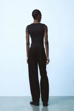 ZARA Jeans^JEANS TRF BALLOON CINTURA MÉDIA Preto