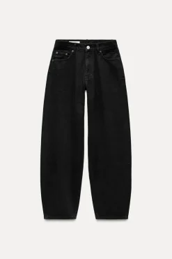 ZARA Jeans^JEANS TRF BALLOON CINTURA MÉDIA Preto