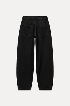 ZARA Jeans^JEANS TRF BALLOON CINTURA MÉDIA Preto