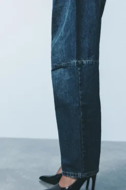 ZARA Jeans^JEANS TRF BALLOON CINTURA MÉDIA Azul-marinho