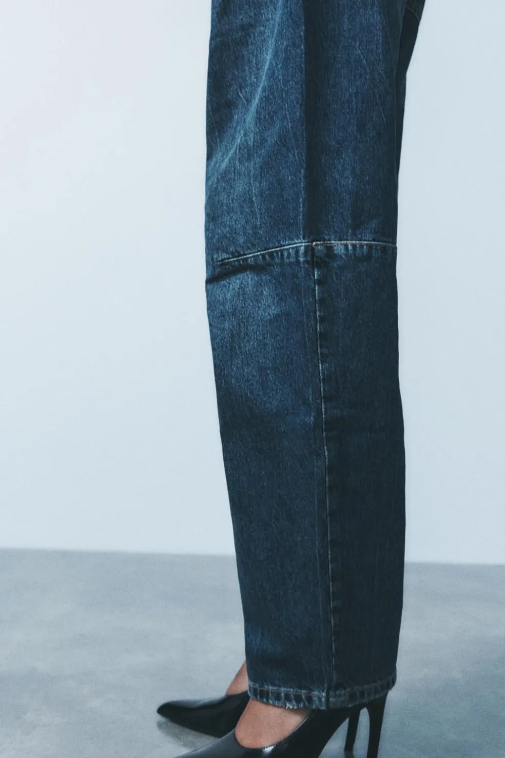 ZARA Jeans^JEANS TRF BALLOON CINTURA MÉDIA Azul-marinho