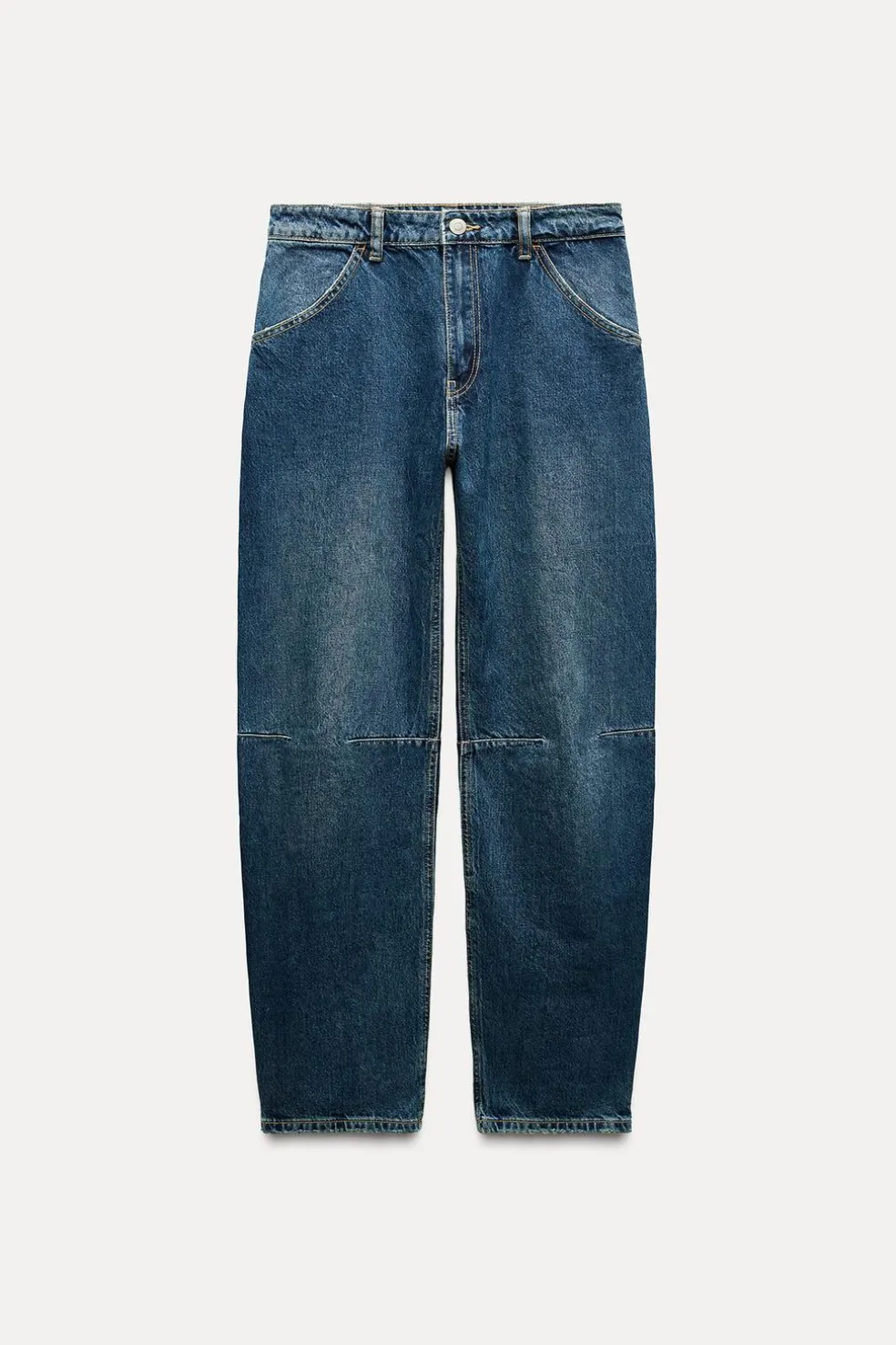 ZARA Jeans^JEANS TRF BALLOON CINTURA MÉDIA Azul-marinho