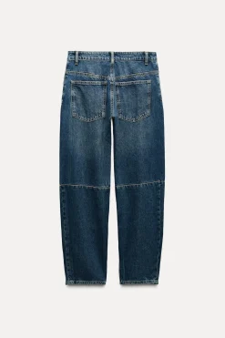ZARA Jeans^JEANS TRF BALLOON CINTURA MÉDIA Azul-marinho