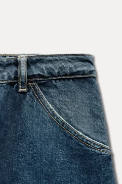 ZARA Jeans^JEANS TRF BALLOON CINTURA MÉDIA Azul-marinho