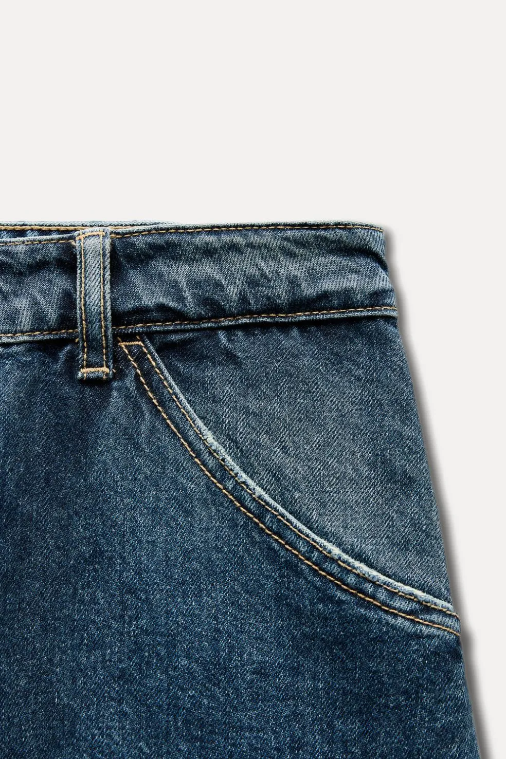 ZARA Jeans^JEANS TRF BALLOON CINTURA MÉDIA Azul-marinho