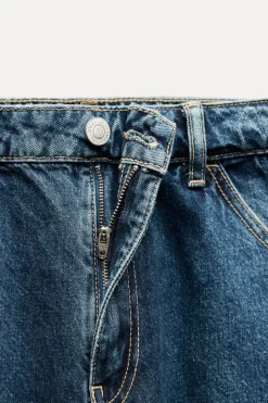ZARA Jeans^JEANS TRF BALLOON CINTURA MÉDIA Azul-marinho