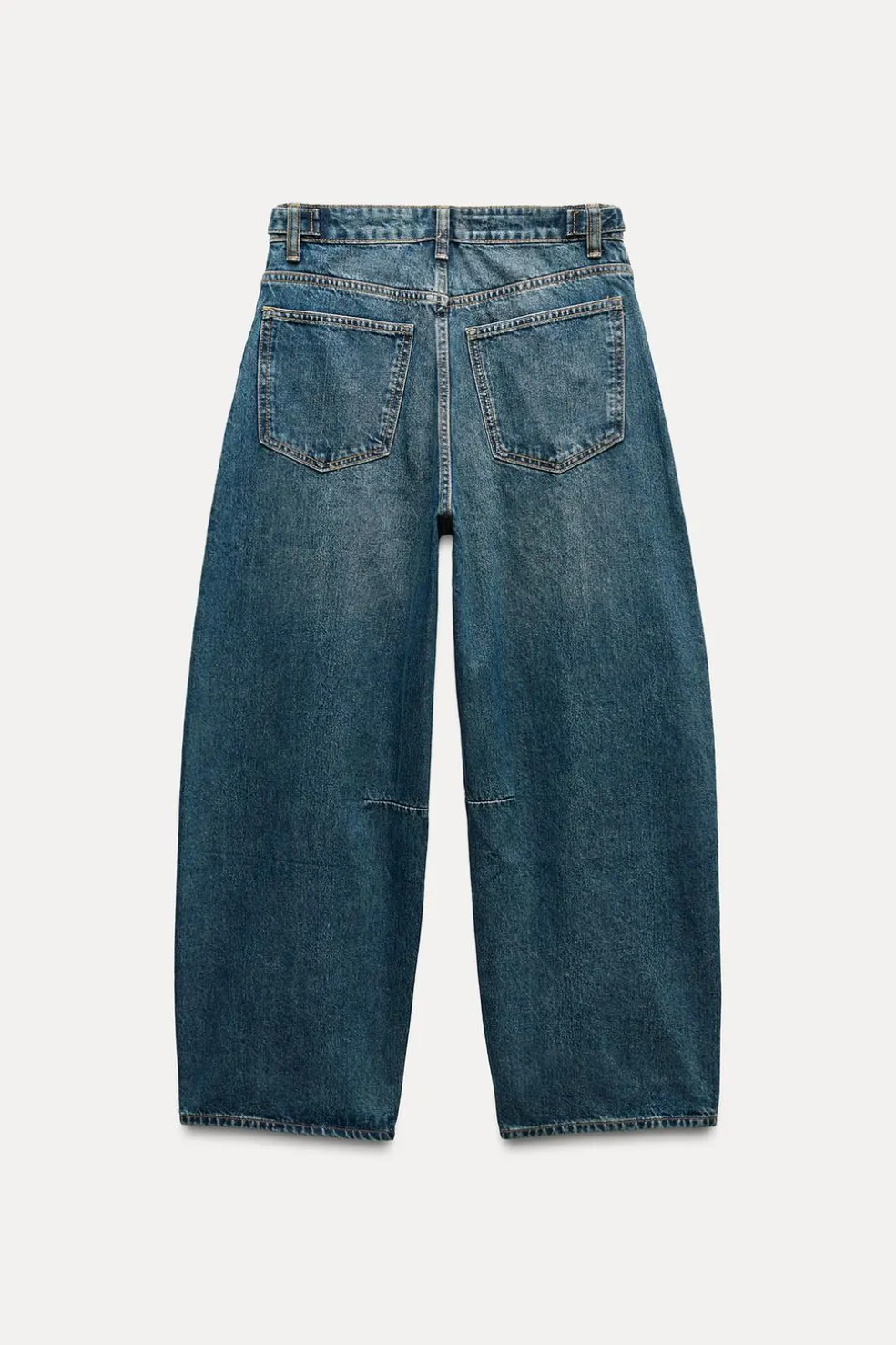 ZARA Jeans^JEANS TRF BALLOON CROPPED CINTURA MÉDIA Azul-marinho