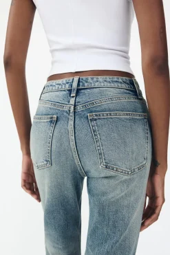 ZARA Jeans^JEANS TRF CROPPED BOCA DE SINO CINTURA SUBIDA Azul