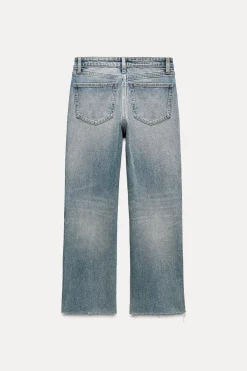 ZARA Jeans^JEANS TRF CROPPED BOCA DE SINO CINTURA SUBIDA Azul