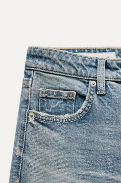 ZARA Jeans^JEANS TRF CROPPED BOCA DE SINO CINTURA SUBIDA Azul