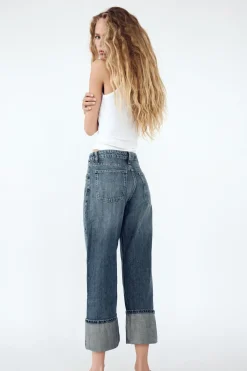 ZARA Jeans^JEANS TRF DIREITAS DE CINTURA MÉDIA Azul