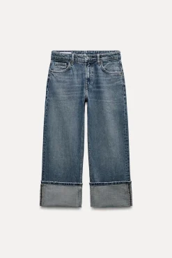 ZARA Jeans^JEANS TRF DIREITAS DE CINTURA MÉDIA Azul
