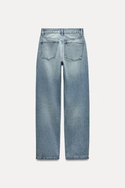 ZARA Jeans^JEANS TRF DIREITAS DE CINTURA MÉDIA Azul
