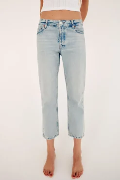 ZARA Jeans^JEANS TRF DIREITOS CINTURA BAIXA CROPPED Azul-claro