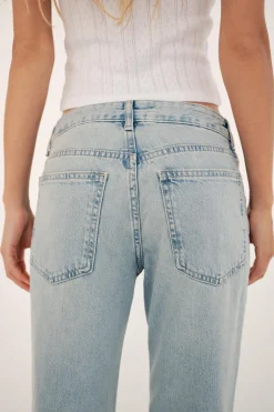 ZARA Jeans^JEANS TRF DIREITOS CINTURA BAIXA CROPPED Azul-claro