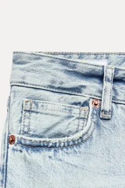 ZARA Jeans^JEANS TRF DIREITOS CINTURA BAIXA CROPPED Azul-claro