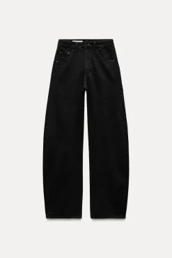 ZARA Jeans^JEANS TRF EXTRA CURVED CINTURA MÉDIA Preto