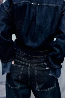 ZARA Jeans^JEANS TRF FULL LENGTH CINTURA MÉDIA Azul-marinho