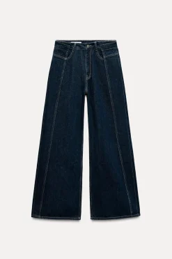 ZARA Jeans^JEANS TRF FULL LENGTH CINTURA MÉDIA Azul-marinho