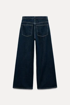 ZARA Jeans^JEANS TRF FULL LENGTH CINTURA MÉDIA Azul-marinho