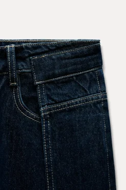 ZARA Jeans^JEANS TRF FULL LENGTH CINTURA MÉDIA Azul-marinho