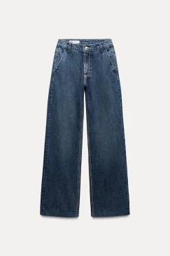 ZARA Jeans^JEANS TRF LOOSE CINTURA MÉDIA Azul-marinho